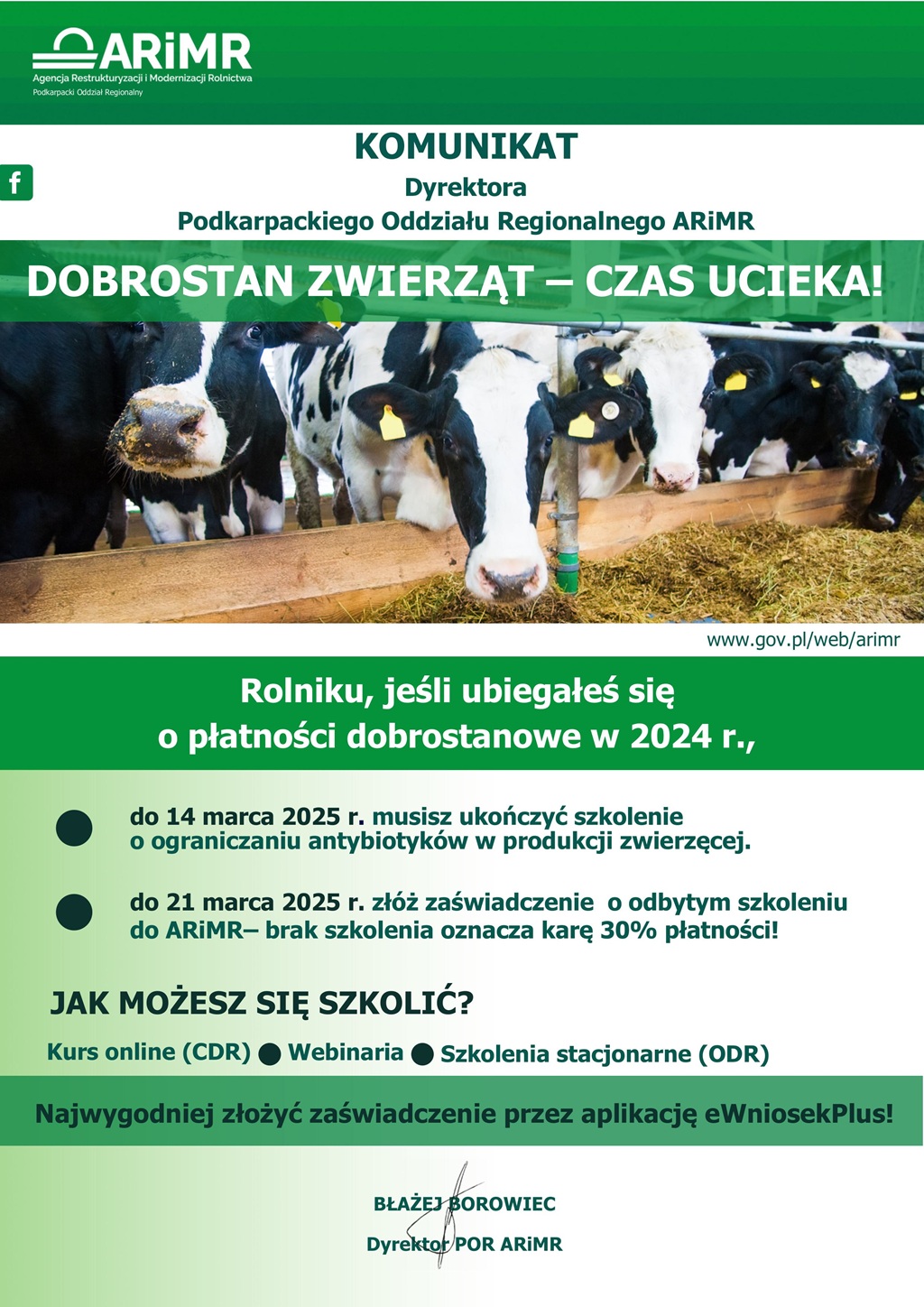 Dobrostan zwierząt - obowiązkowe szkolenie dla rolników! 