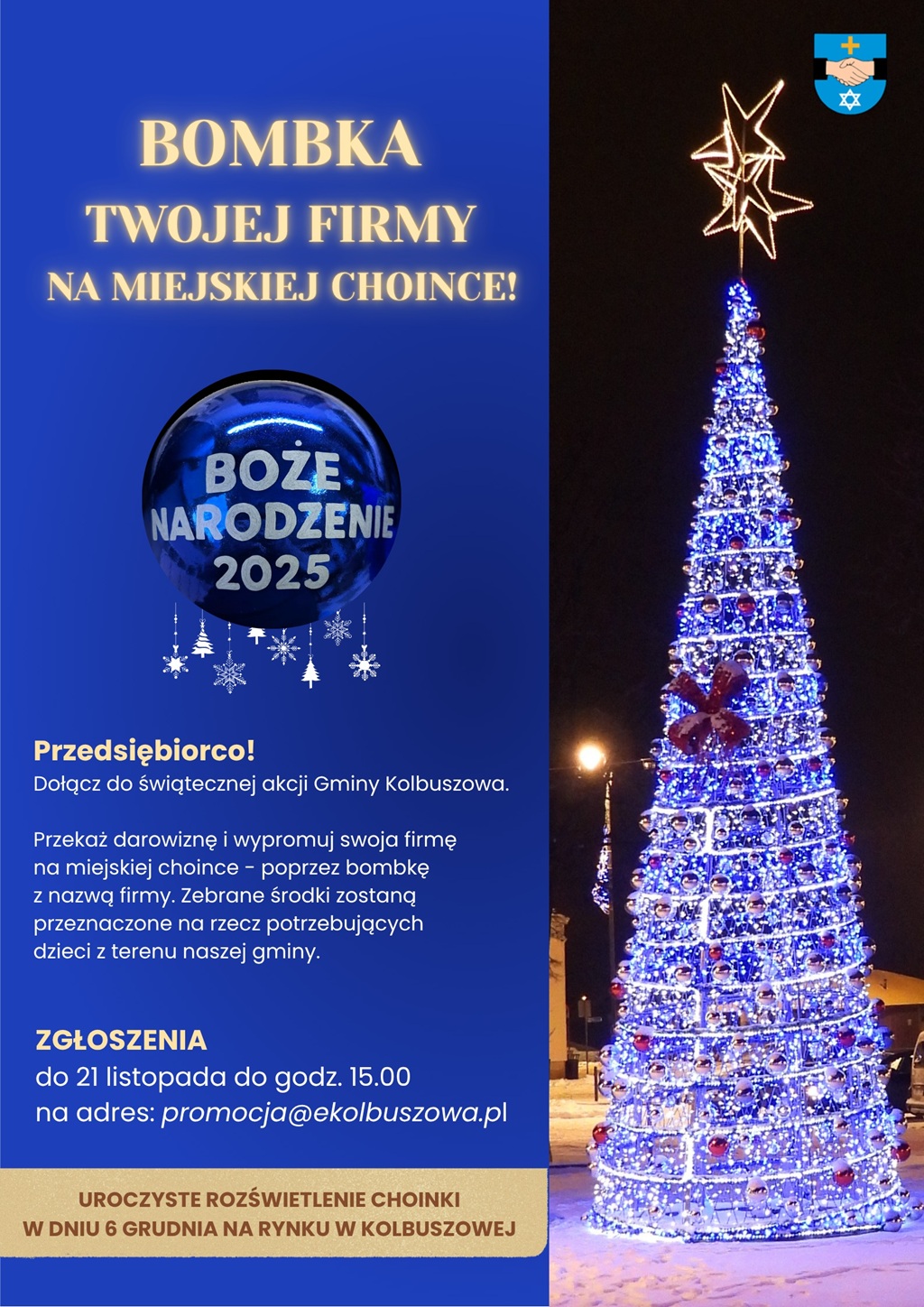 Bombka Twojej firmy na miejskiej choince! 