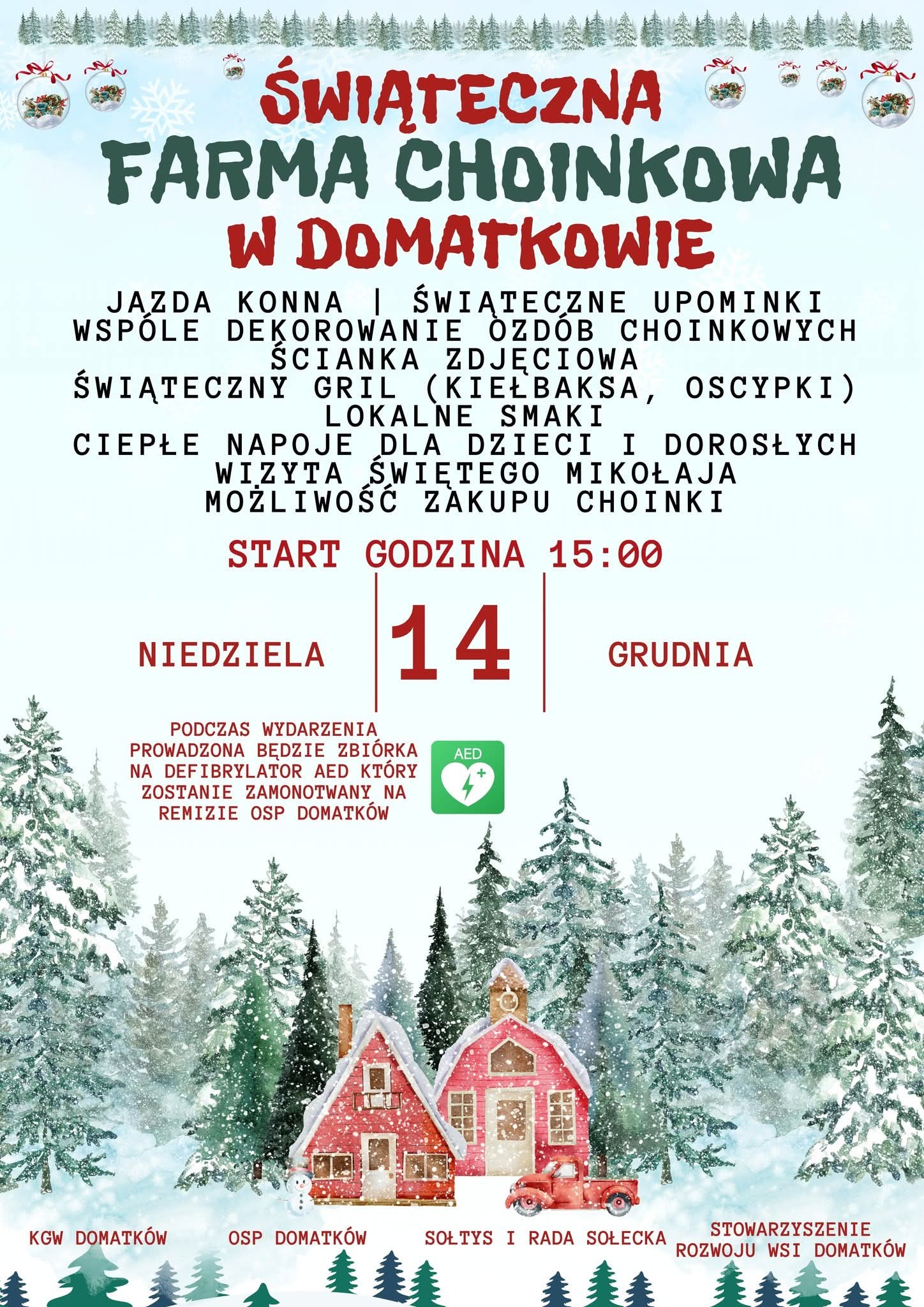 Świąteczna Farma Choinkowa w Domatkowie 