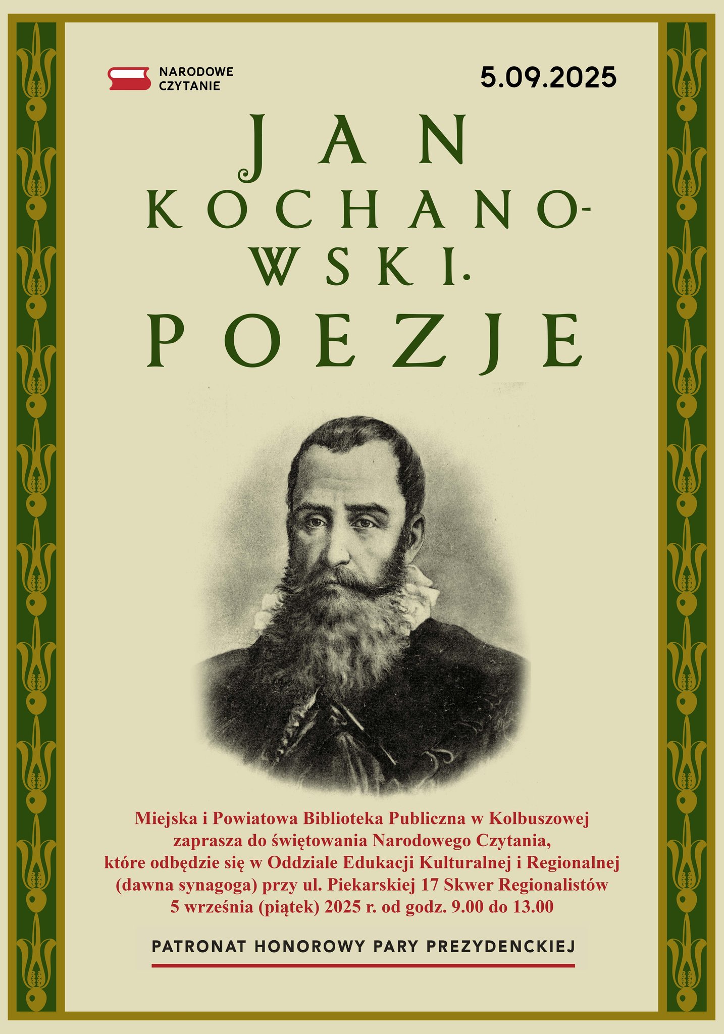 Narodowe Czytanie poezji Jana Kochanowskiego w Kolbuszowej