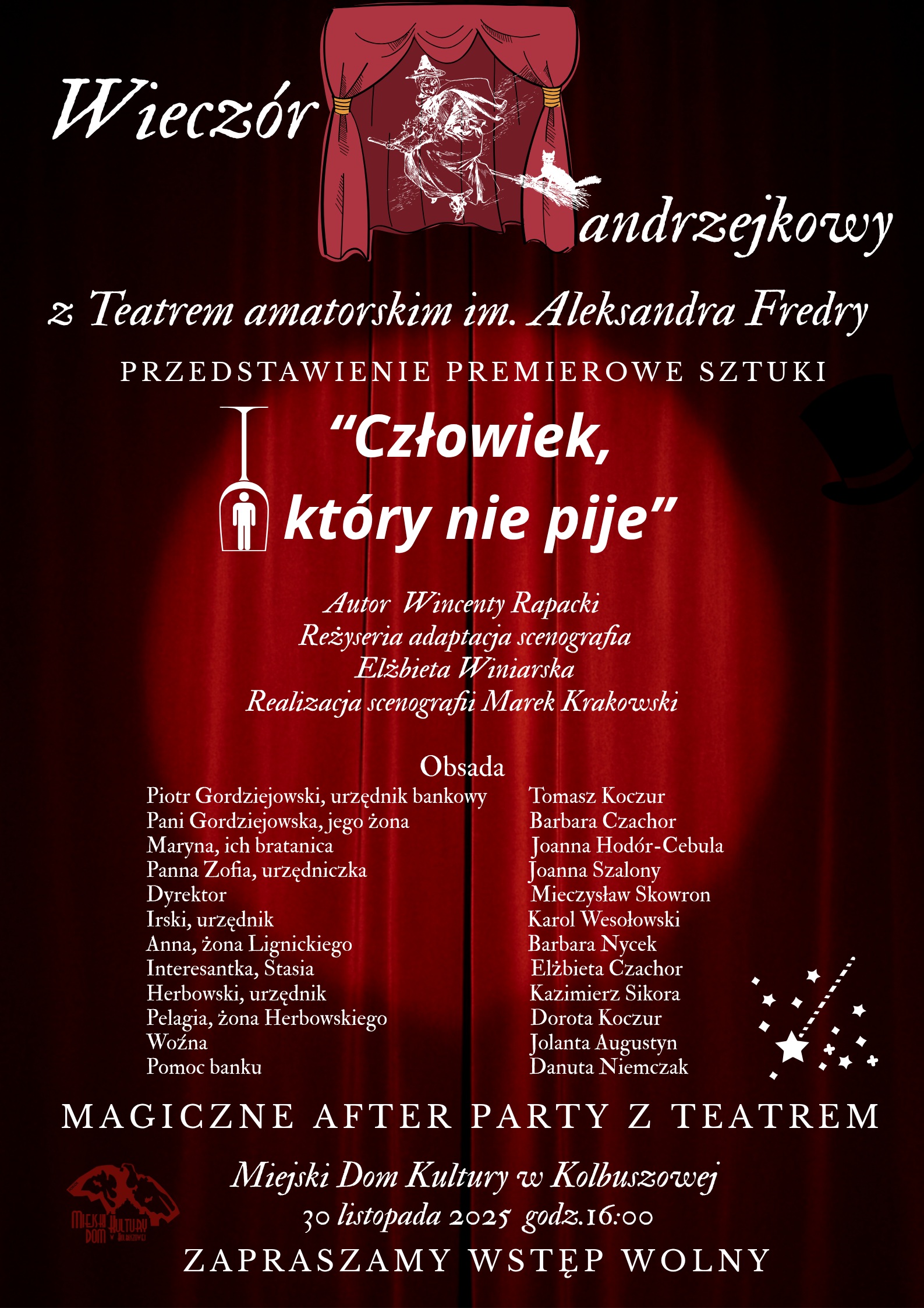 Wieczór andrzejkowy z Teatrem Amatorskim im. Aleksandra Fredry