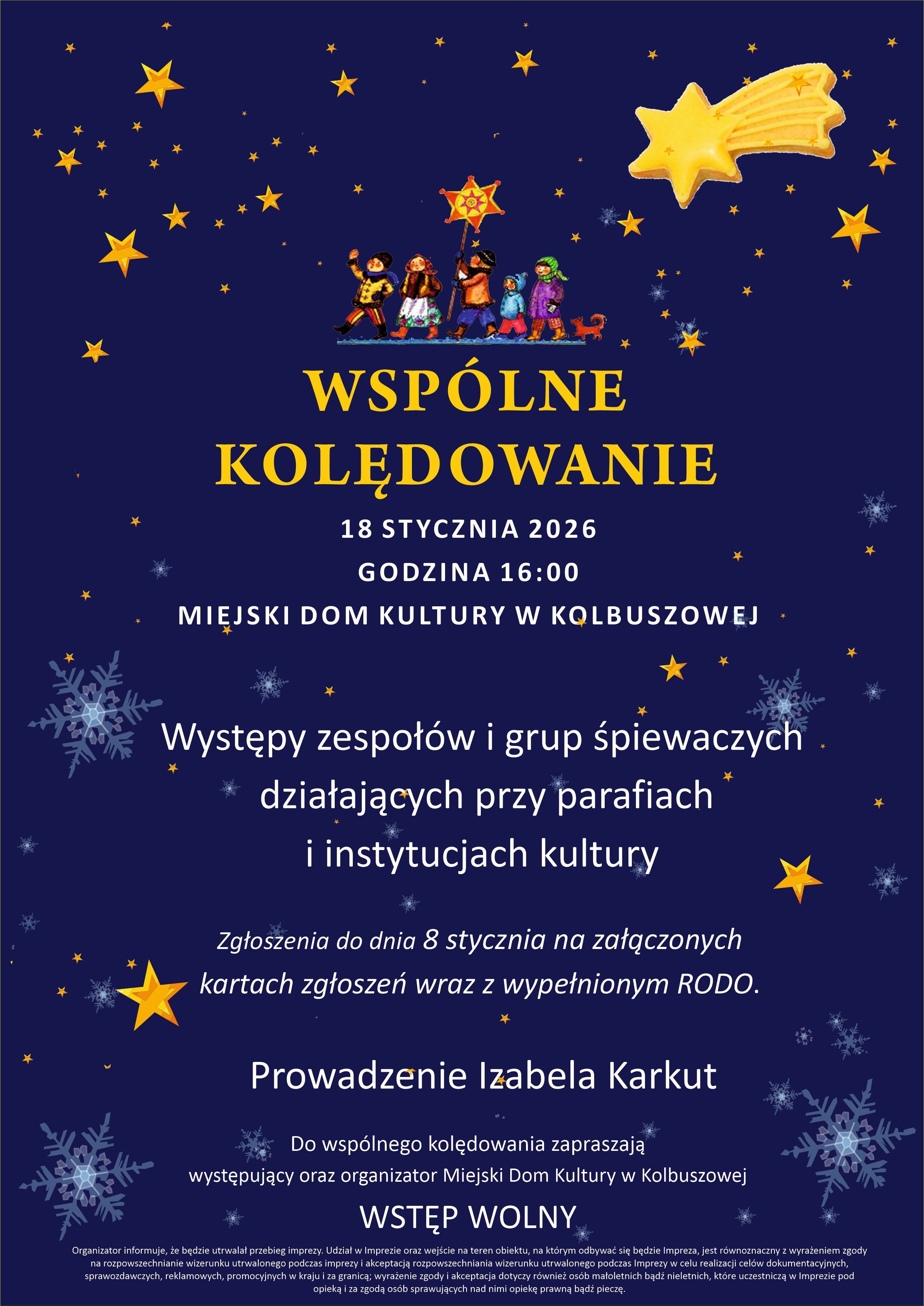 Wspólne kolędowanie w domu kultury 