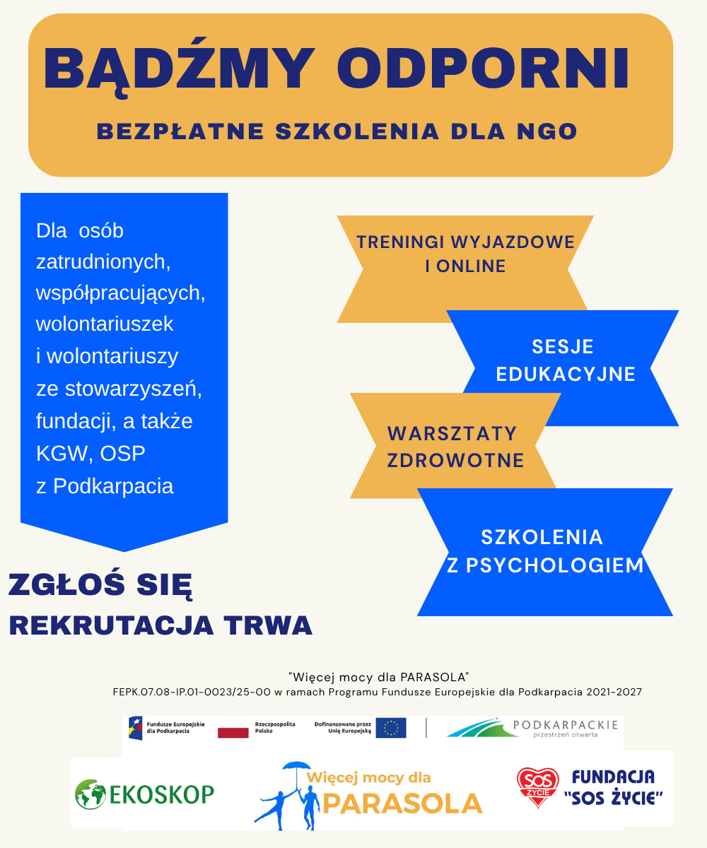 BĄDŹMY ODPORNI” - cykl bezpłatnych szkoleń