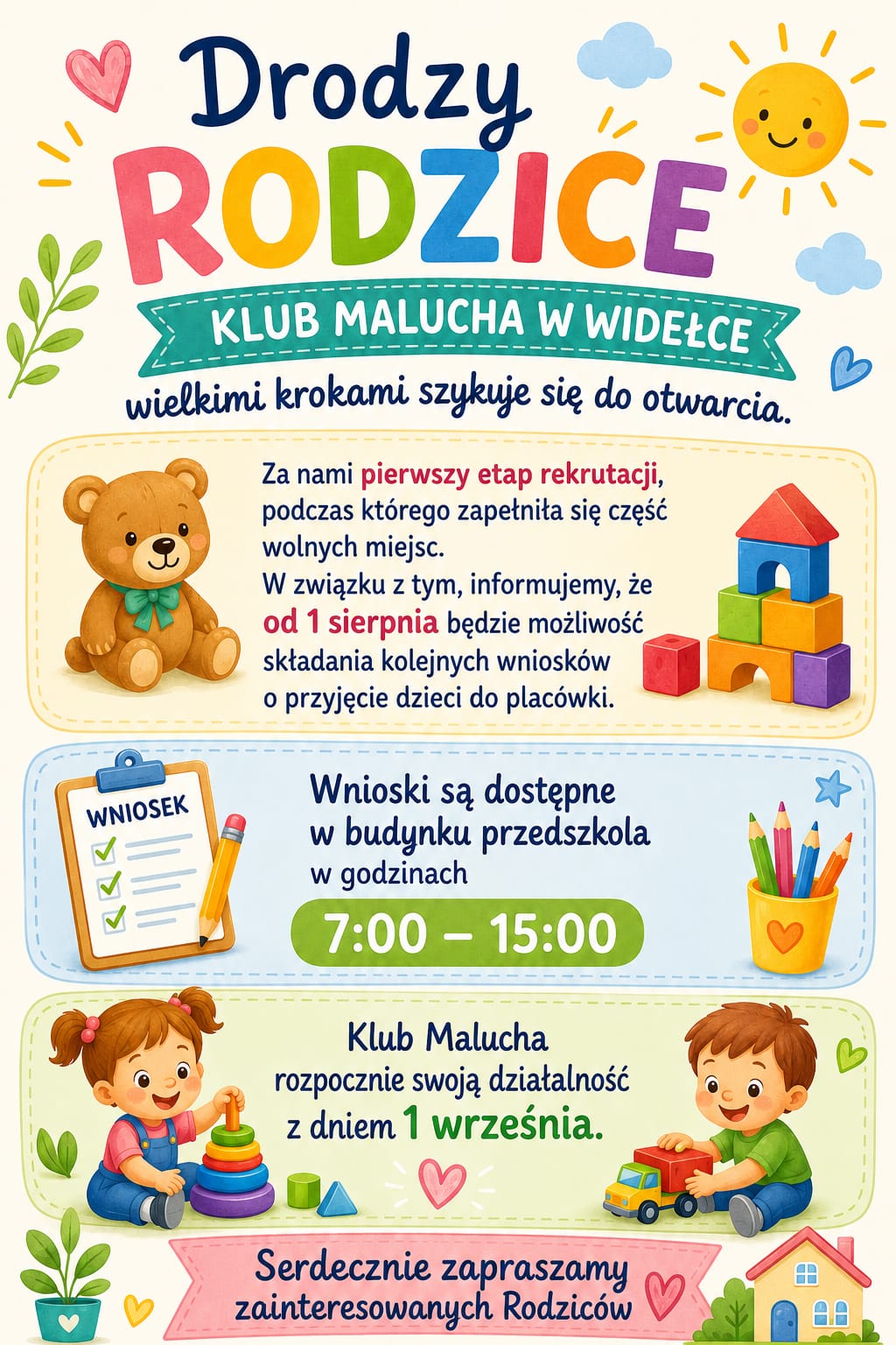 Rekrutacja do Klubu Malucha w Widełce