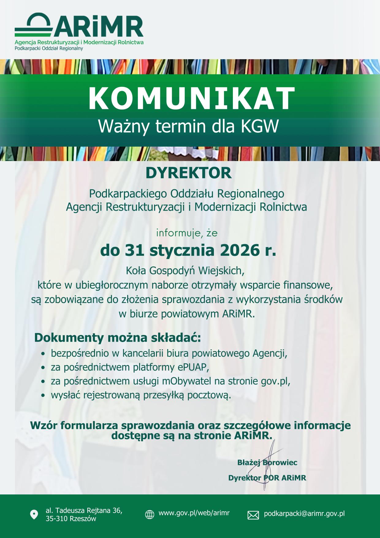 Sprawozdanie KGW za 2025 rok 