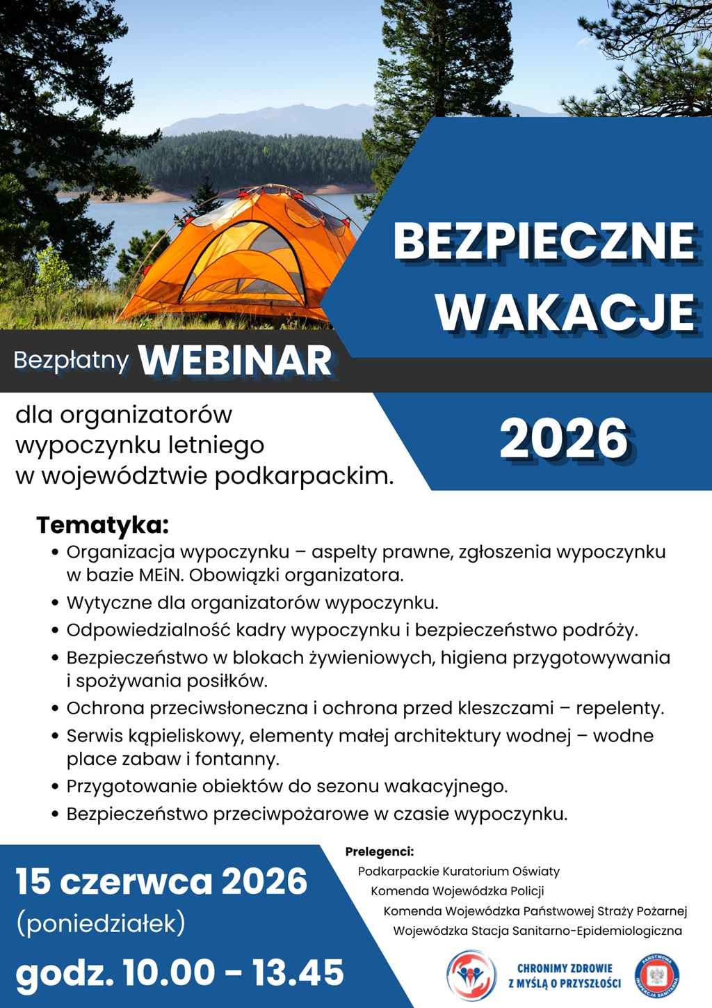 Webinar dla organizatorów wypoczynku letniego w województwie podkarpackim