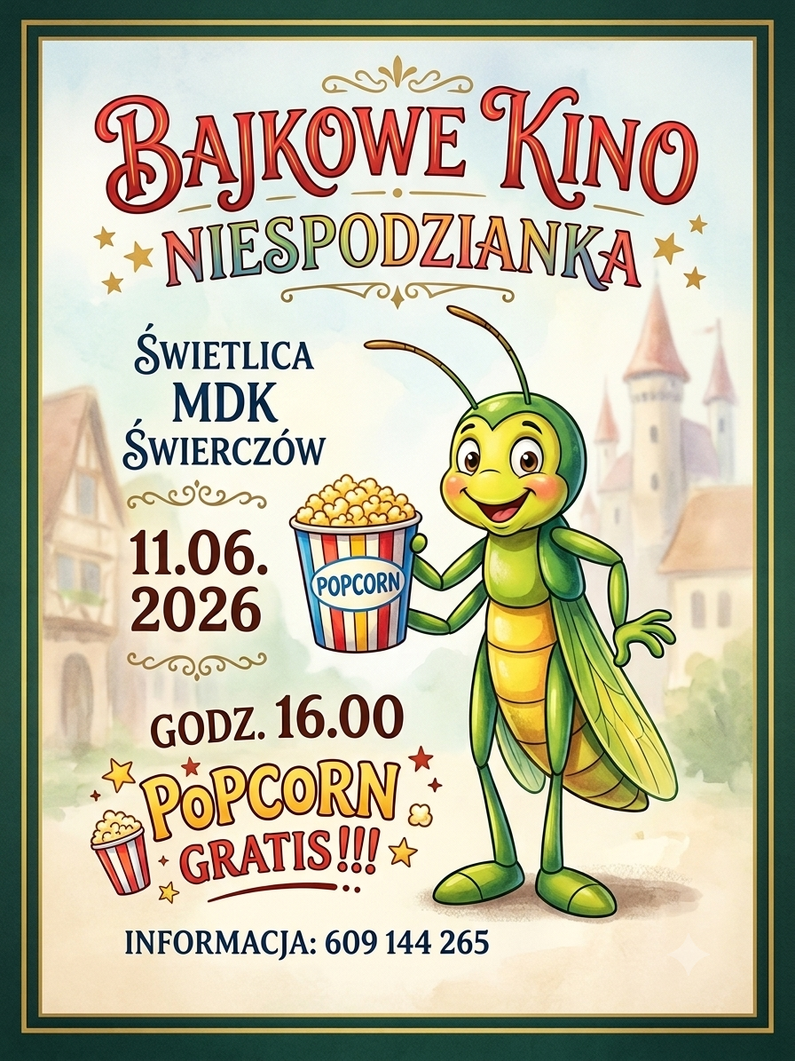 Kino niespodzianka w  Świetlicy w Świerczowie
