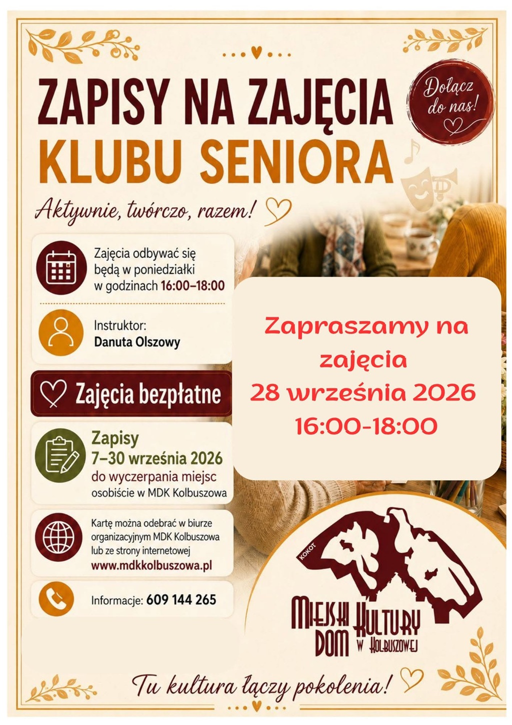 Zapisy na zajęcia Klubu Seniora