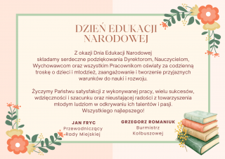 Dzień Edukacji Narodowej – podziękowania i życzenia dla pracowników oświaty