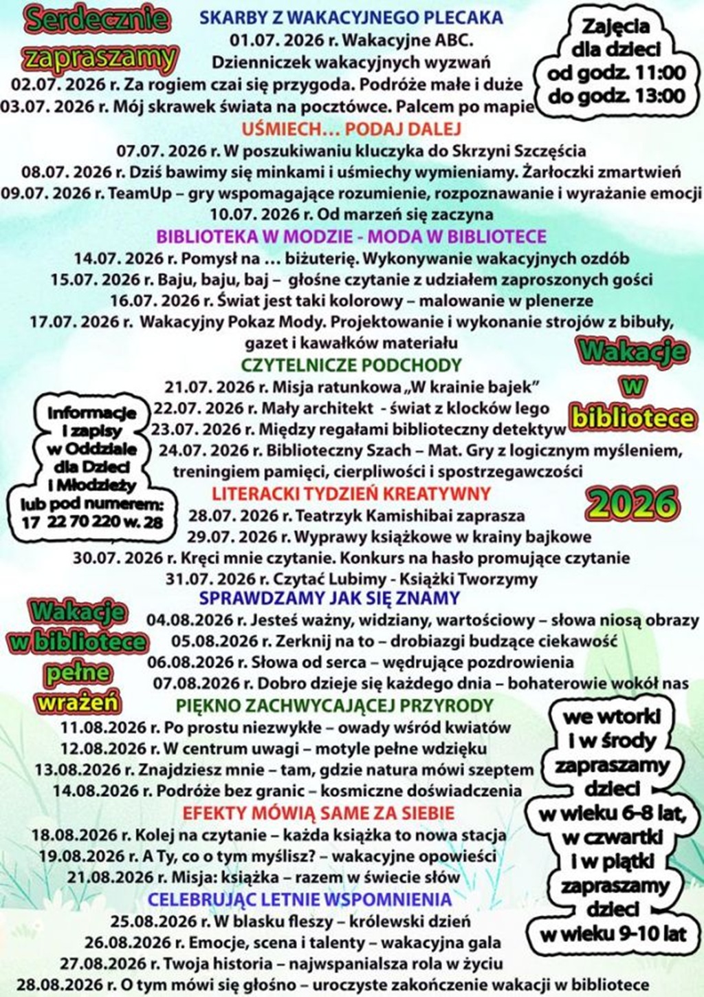 Wakacje w bibliotece 2026 